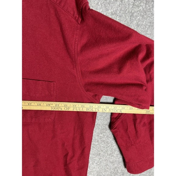 Eddie Bauer Long Sleeve Button‎ Down Flannel Shirt Mens Large Tall Red Pocket - Picture 13 of 14